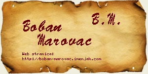 Boban Marovac vizit kartica